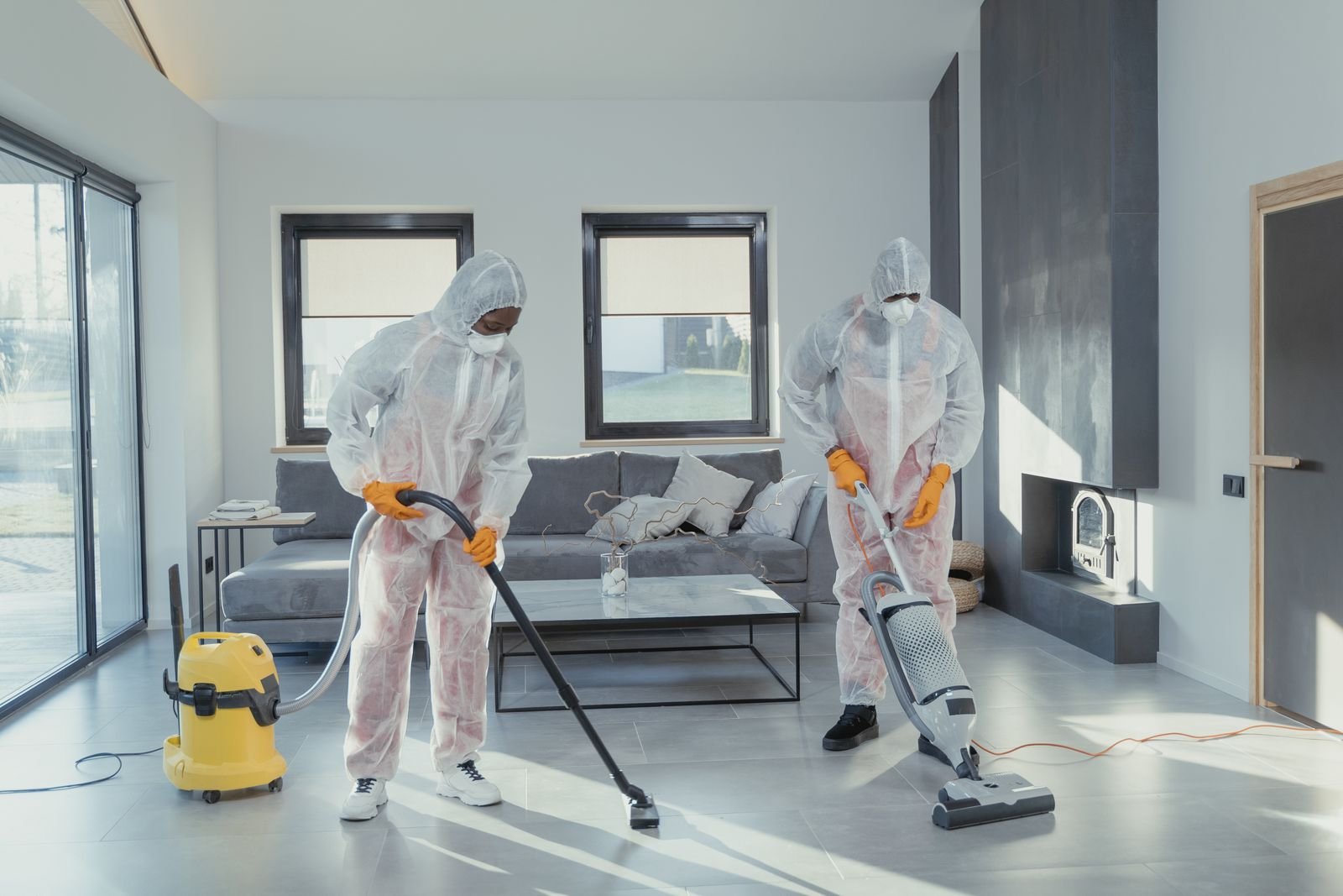 Restoration crew performing emergency water extraction after a burst pipe or flood in Portland, OR